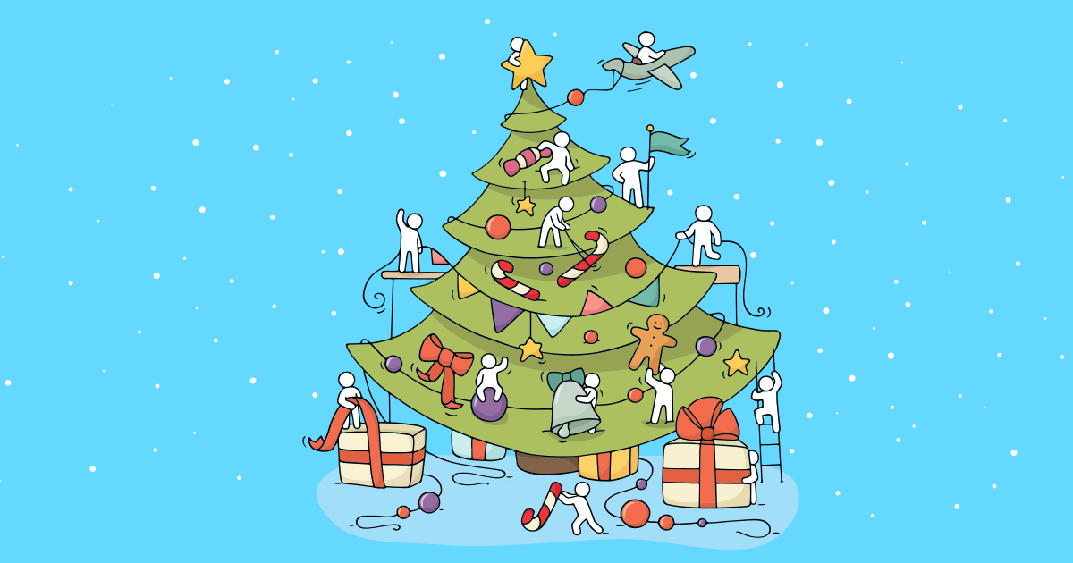 Un árbol de Navidad decorado